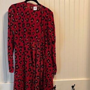 CAbi Red Leopard Print Dress